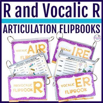 Preview of R Articulation Activities Flipbooks for Speech Therapy W/ Vocalic R & Prevocalic
