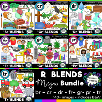 Preview of R blends clipart - MEGA bundle: 148 images! Br, Cr, Dr, Fr, Gr, Pr,& Tr blends