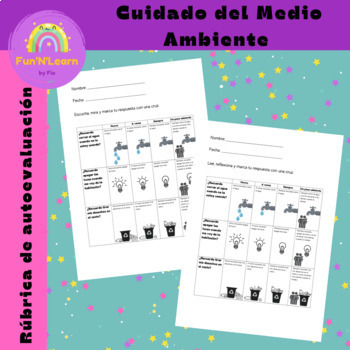 Preview of Rúbrica de Autoevaluación sobre cuidado del Medio Ambiente SPANISH