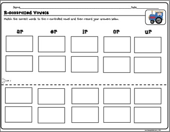 R-controlled Vowels Lesson Plan
