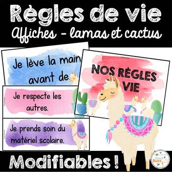 Regles De Vie Classroom Rules Theme Cactus Et Lamas By French Buzz