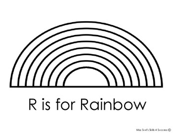 R is for Rainbow Coloring Page by Miss Sue's Skills 4 Success | TPT