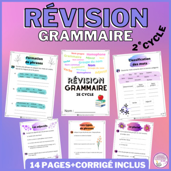 Preview of Révision de grammaire en français - Grammar review in french Grade 3 & 4