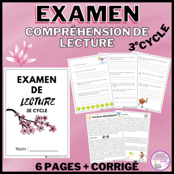 Preview of Compréhension de lecture en français- French reading comprehension  Grade 5 & 6