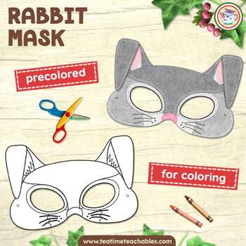 Color-in Cat Mask Printables - Full Version