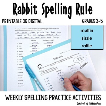 Preview of RABBIT Spelling Rule - Spelling Practice Activities and Word Work