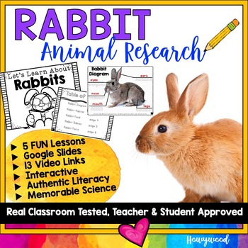 Preview of RABBITS / Bunny Animal Research : Spring / Easter Activities : Literacy, Science