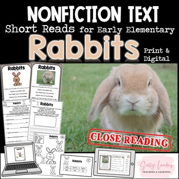 Preview of RABBITS Nonfiction CLOSE READING Print & Digital Pack