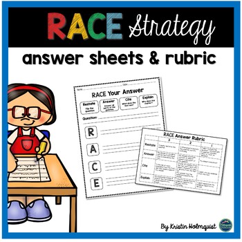 Preview of RACE Constructed Response Answer Sheets & Rubric