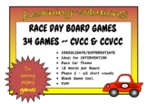 RACE DAY - CVCC and CCVCC - PHONICS - 34 Board Games - CON