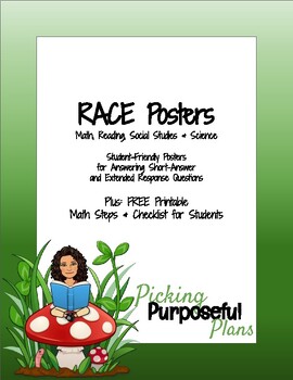 Preview of RACE Posters - Extended & Short-Answers (Math, Reading, Social Studies, Science)