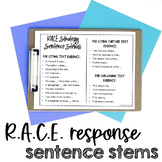 RACE/RACES Constructed Response Sentence Stems - Transition Words