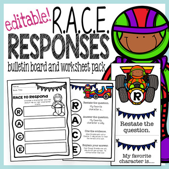 Preview of RACE Response Bulletin Board and Worksheets - EDITABLE!