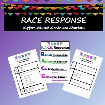 Preview of RACE Response Differentiated Sentence Starters Bundle