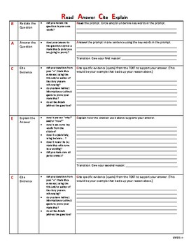 Preview of RACE Response Graphic Organizer-Updated!