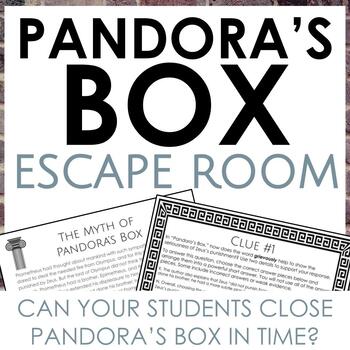 Preview of RACE Short Answer Writing Escape Room: Pandora's Box