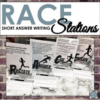 Preview of RACE Short Answer Writing Stations for Middle School