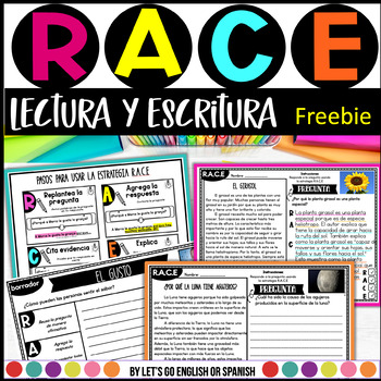 Preview of RACE Spanish Writing Strategy Comprensión lectora- Escritura - FREEBIE!