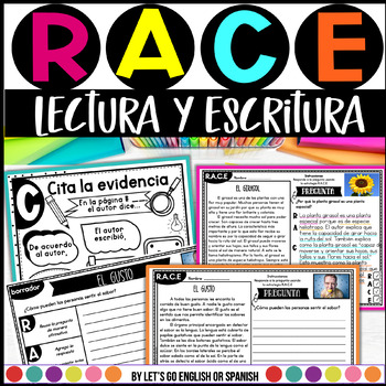 Preview of RACE Spanish Writing Strategy RACE Comprensión de Lectura usando Escritura