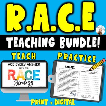 Preview of RACE Strategy BUNDLE! Teaching Presentation + 6 Worksheet Activities