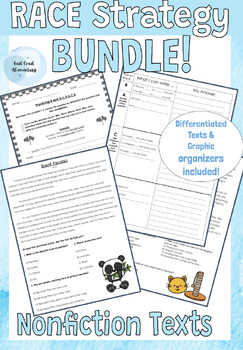 Preview of RACE Strategy Bundle! | Graphic Organizers | Nonfiction Passages & Practice