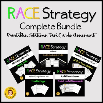 Preview of RACE Strategy - Complete Bundle - Stations, Task Cards, Practice Pages