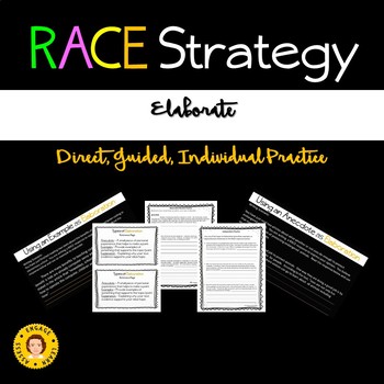 Preview of RACE Strategy - Elaborate - Direct, Guided, Individual Practice with Elaboration