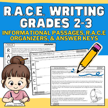 Preview of RACE Strategy: Grades 2-4 Writing No-Prep Passages & Prompts, & Worksheets