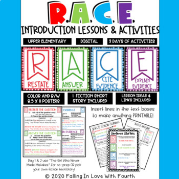 Preview of RACE Strategy Intro/Review Lessons & Activities (DIGITAL OR PRINTABLE)