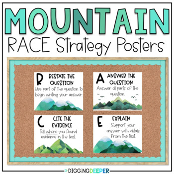 Preview of RACE Strategy Posters Mountain Classroom Decor