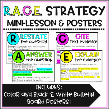 Preview of RACE Strategy Posters Writing Mini-Lesson and Constructed Response