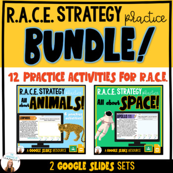 Preview of RACE Strategy Practice BUNDLE! 12 Practice Activities | Google Slides