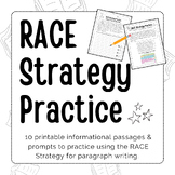 RACE Strategy Practice Passages: 10 Informational Text Wri