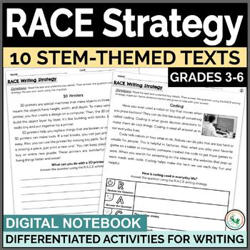 Preview of RACE Strategy Practice Worksheets STEM Short Constructed Response Practice 