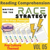 RACE Strategy Practice worksheets, Pop Culture Reading and