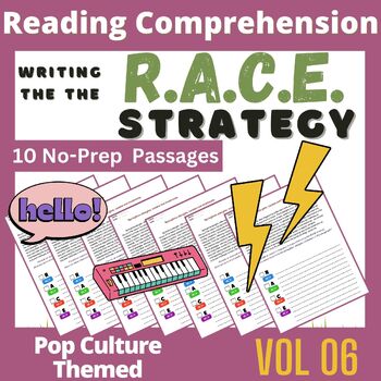 Preview of RACE Strategy Practice worksheets, Pop Culture Reading and Writing Activities