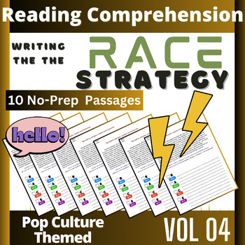 Preview of RACE Strategy Practice worksheets, Pop Culture writing prompts