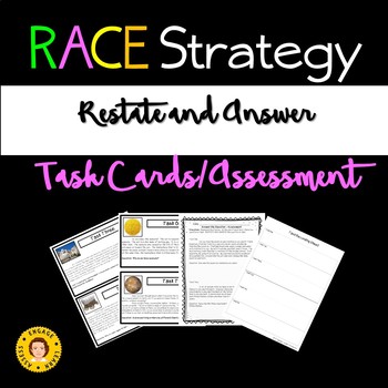 Preview of RACE Strategy - RESTATE and ANSWER the Question - Task Cards and Assessment