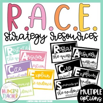 Preview of RACE Strategy Resources Constructed Response Strategy Reading Reponses