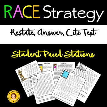 Preview of RACE Strategy - Restate, Answer, and CITE THE TEXT - Student Paced Stations