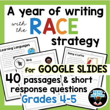 Preview of RACE Strategy Writing 40 Prompts and Passages for All Year Google and Print