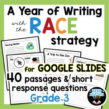 Preview of RACE Strategy Writing: 40 RACE Writing Prompts for All Year 3rd Grade