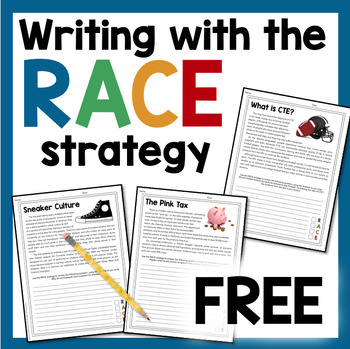 Preview of RACE Strategy Writing Activity Worksheets FREE with Easel Activity