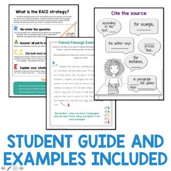 RACE Strategy Writing Bundle for Print and Google Slides Distance Learning