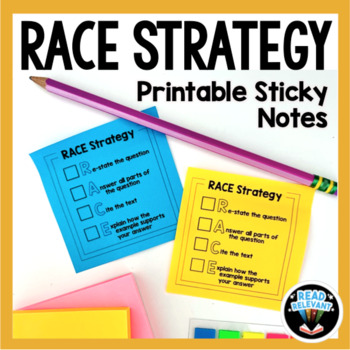 Preview of RACE Strategy Writing Checklist Anchor Chart: Sticky Notes