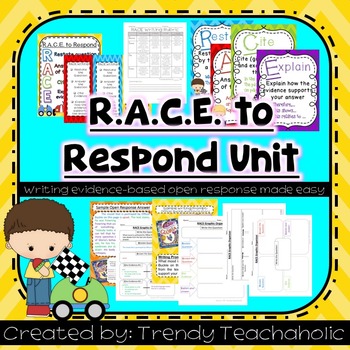 Preview of RACE UNIT CCSS Evidence-Based Open Response (graphic organizers, poster, rubric)
