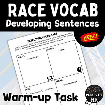 Preview of RACE Sentence Starters with Synonym Focus for Vocabulary Development