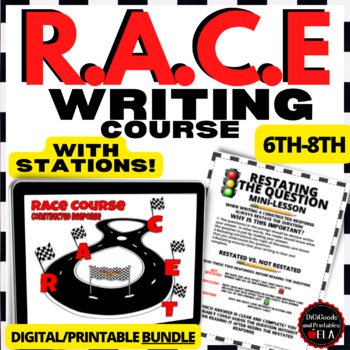 Preview of RACE WRITING STRATEGY ELA CONSTRUCTED RESPONSE STATIONS Worksheets Passages SCR