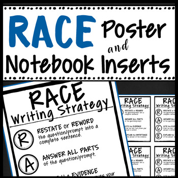 Preview of RACE WRITING STRATEGY POSTER & INTERACTIVE NOTEBOOK INSERT- FREEBIE