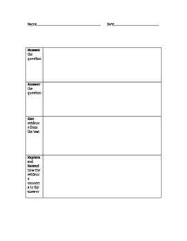 RACE Writing Graphic Organizer by teaching inthe middle | TPT